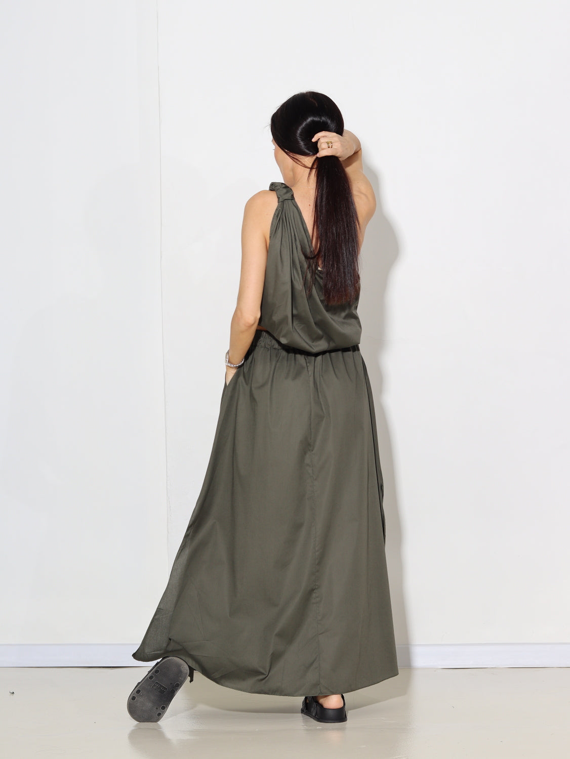 Zaļš/hakī, 2daļīgs komplekts 'Grieķu dieviete' - 15628