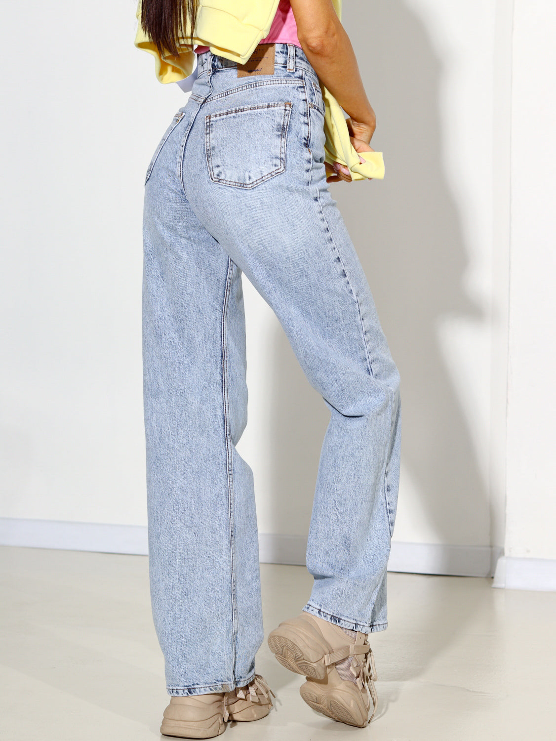 Zilas "Ponza" džinsa bikses ar paplatinātiem stariem - 14327