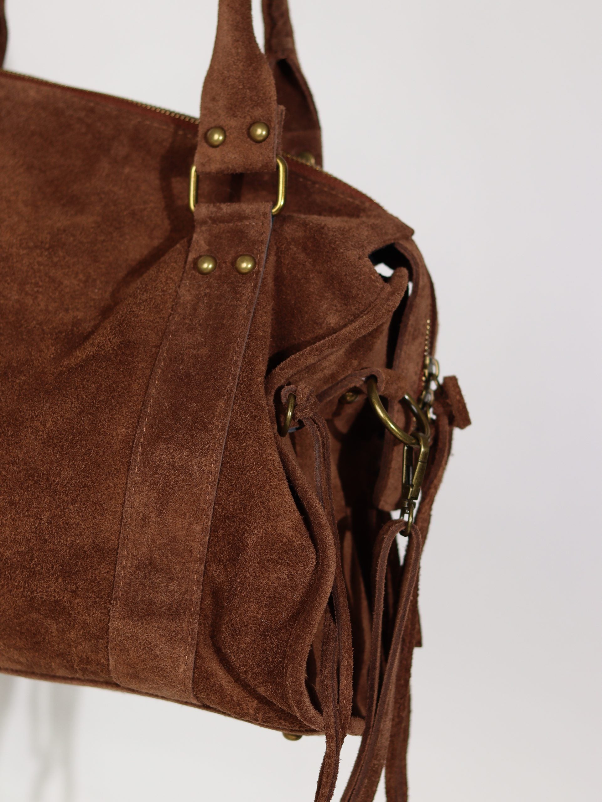 Camel/brūna "Maxi Vintage" zamšādas soma - 16940
