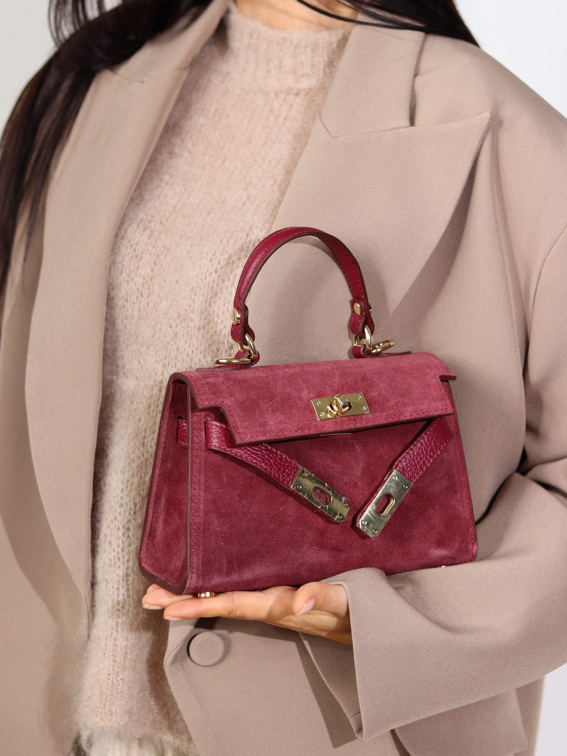 Violeta zamšādas soma "Mini klasika" - 16931