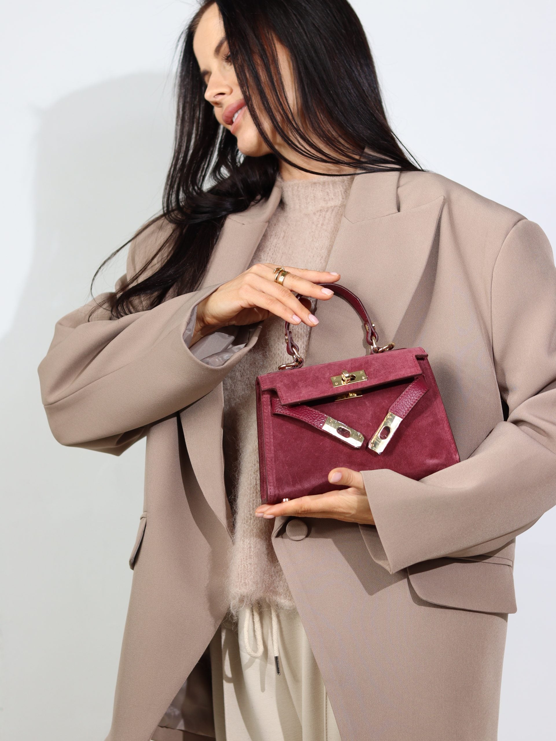 Violeta zamšādas soma "Mini klasika" - 16931