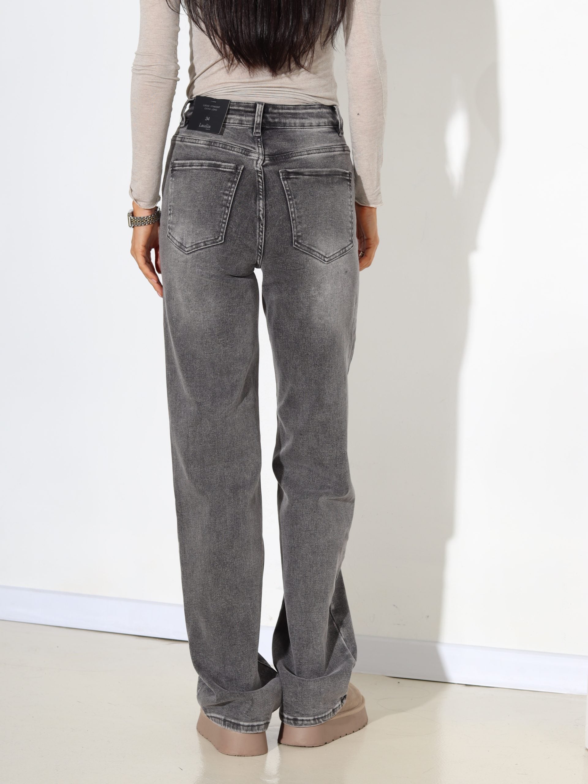 Pelēkas Laulia džinsa bikses "Loose straight , extra long" - 17747