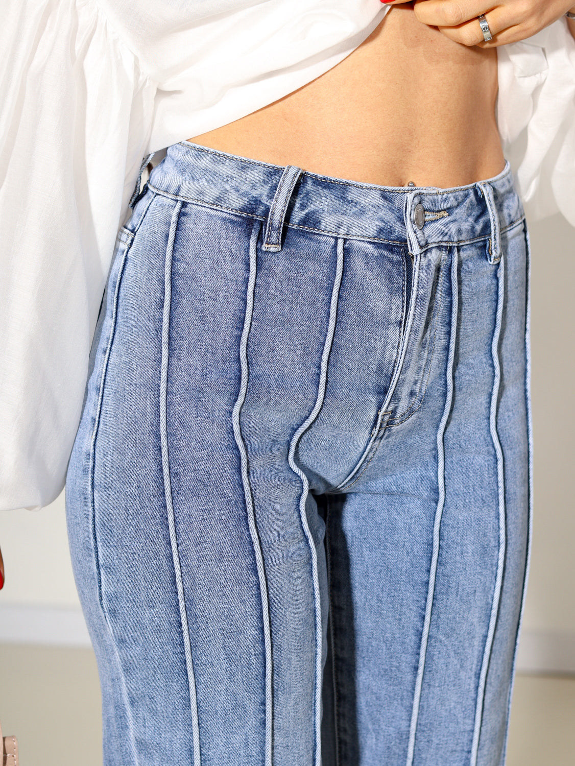 Zilas 'Mid Rise' džinsa bikses - 14365