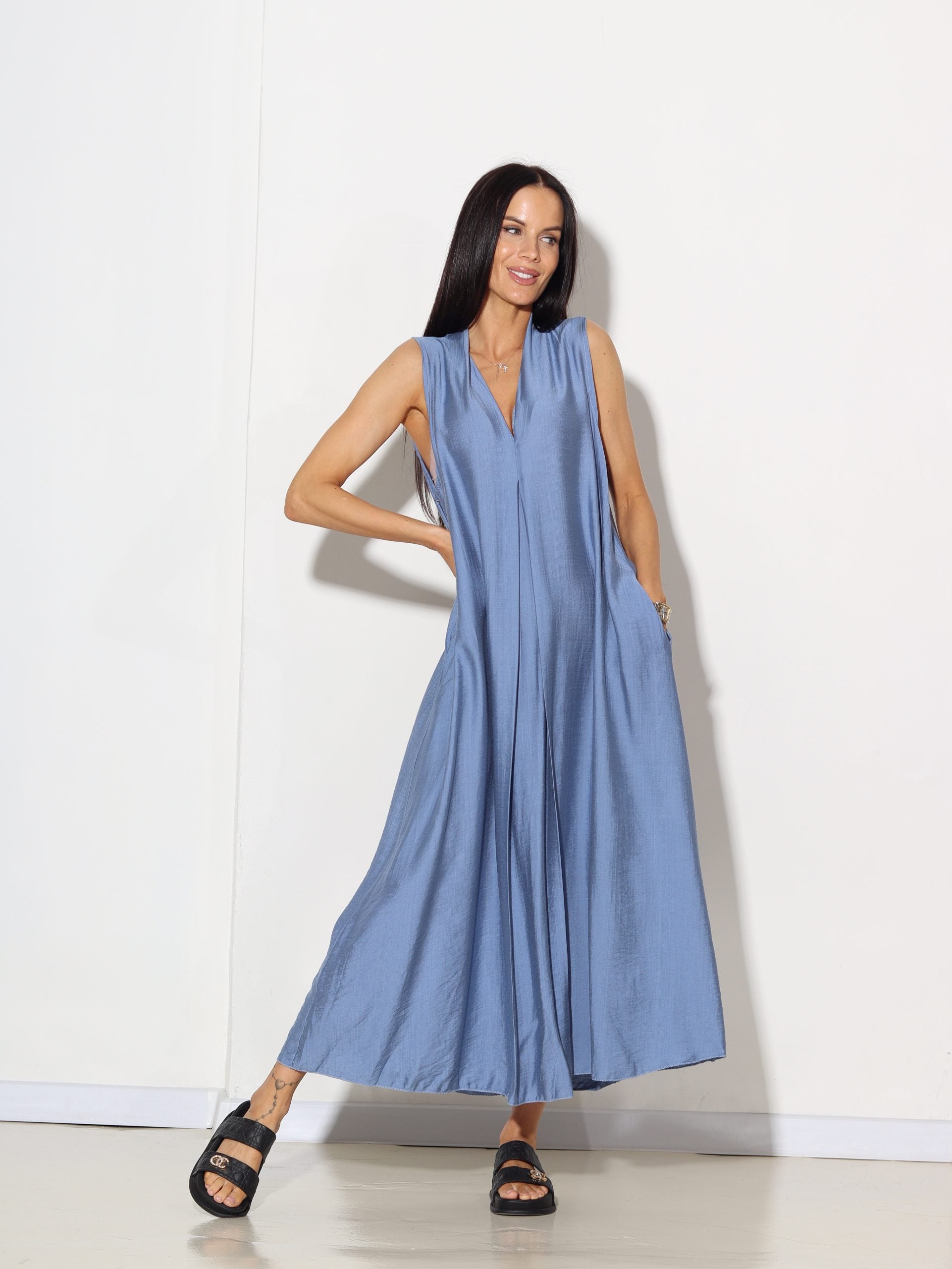 Zila 'Basic' midī kleita - 14918