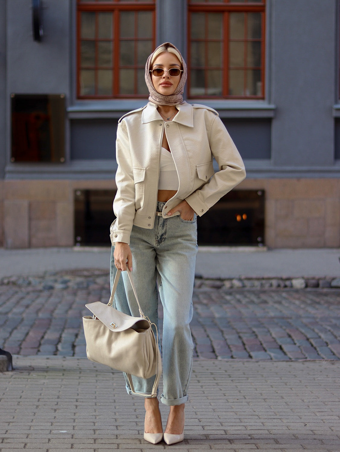 Bēša, eco ādas jaka ar savilkumu- 14373