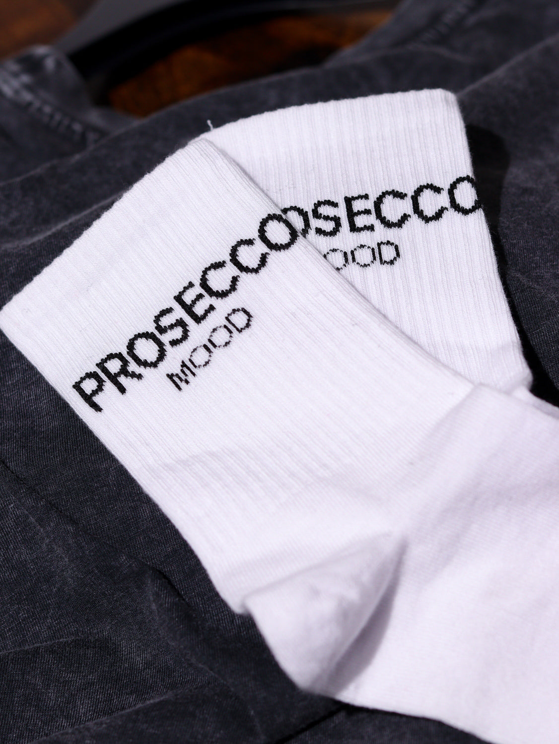 Baltas+ melns 'Prosecco' zeķes - 14403