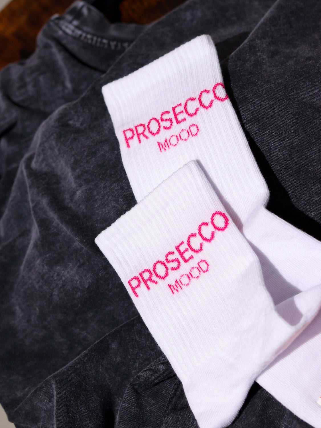 Baltas+ rozā 'Prosecco' zeķes - 14402