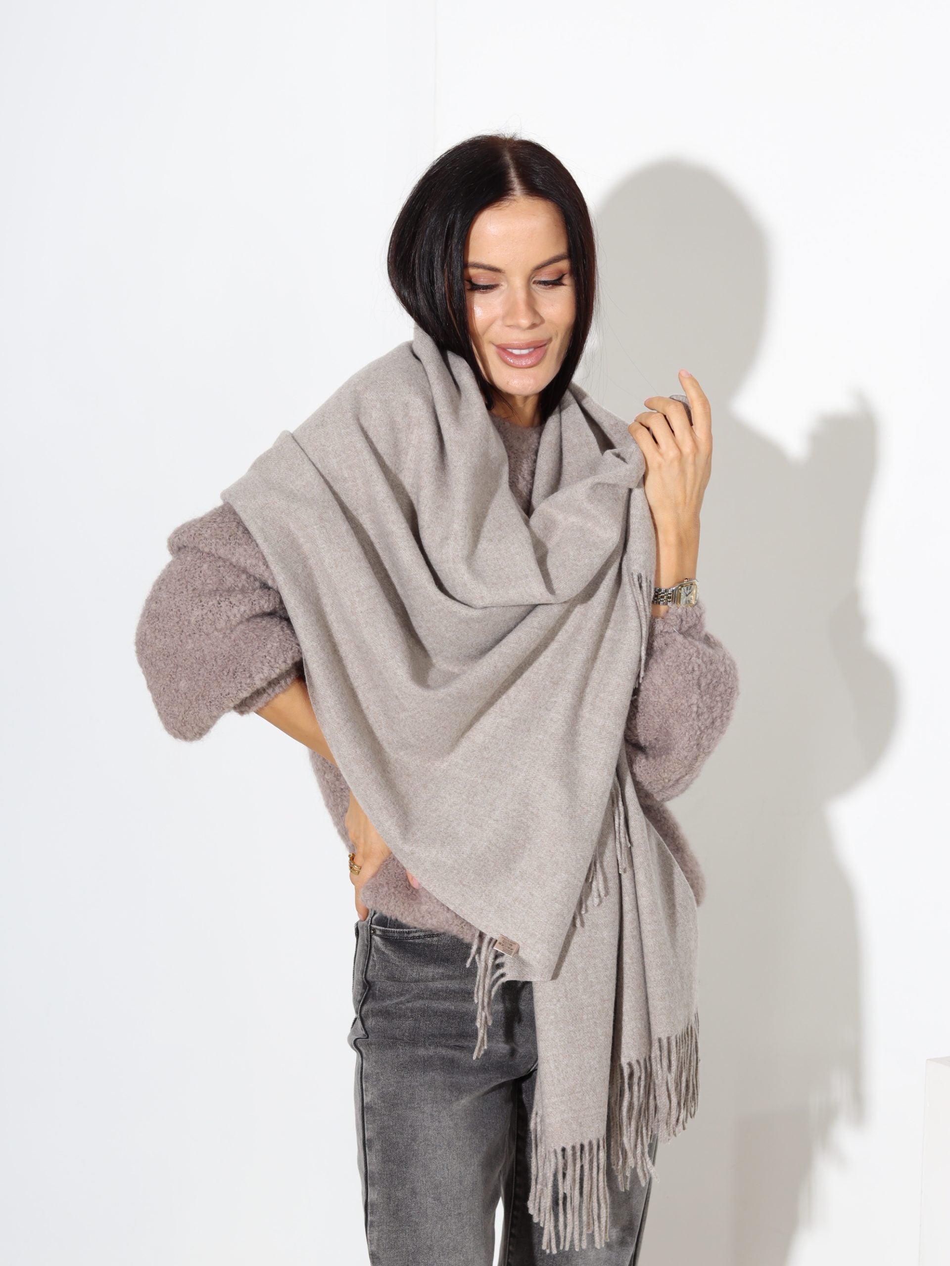 Taupes tonī šalle 'Kašmira pieskāriens' - 17775