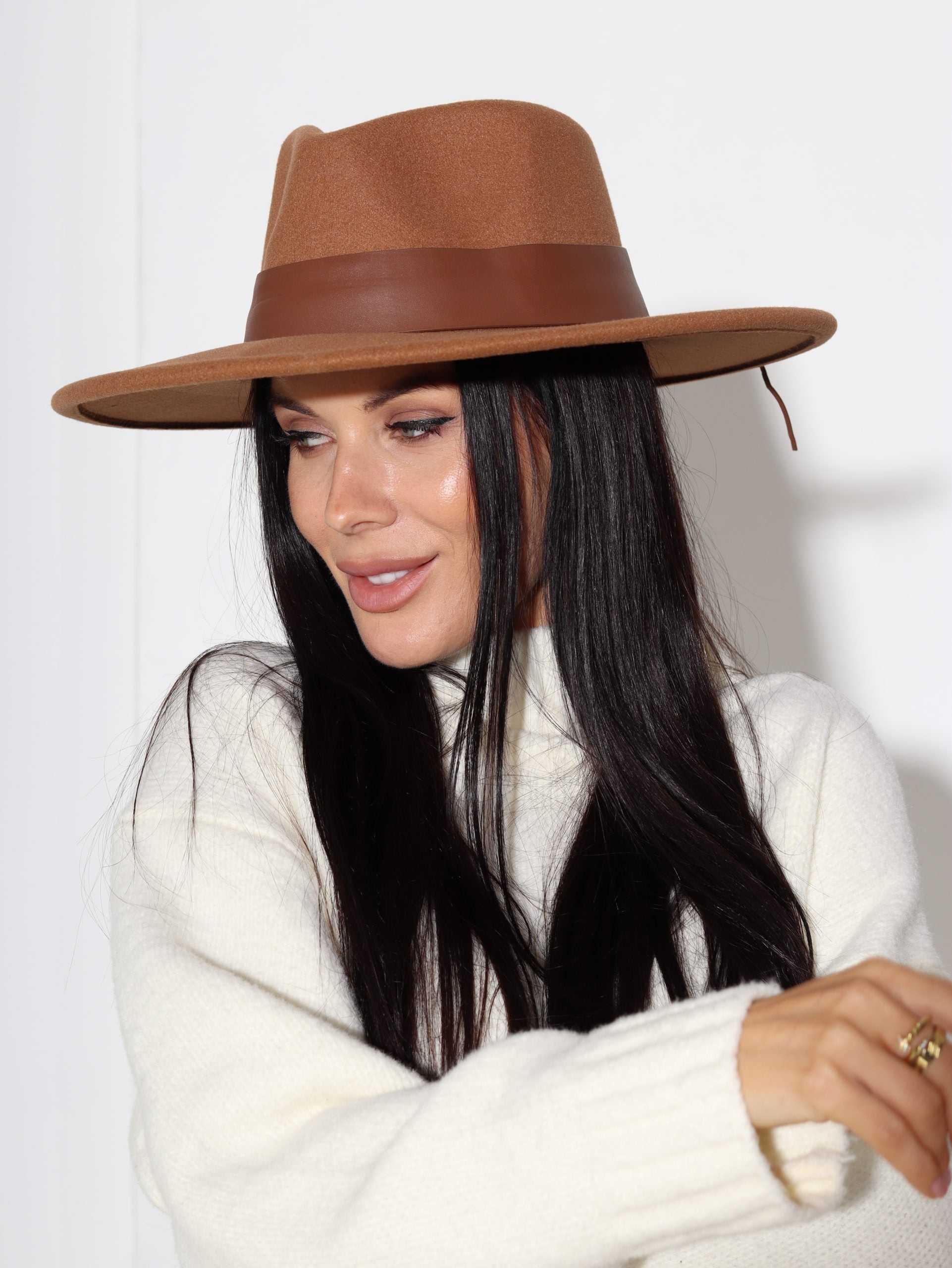 Brūna/camel silta auduma platmale - 17056