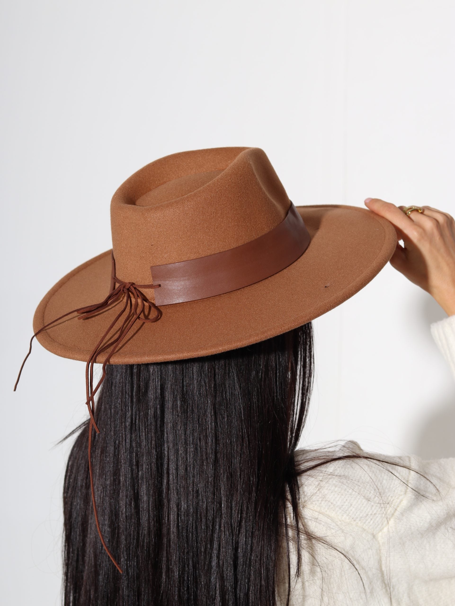 Brūna/camel silta auduma platmale - 17056