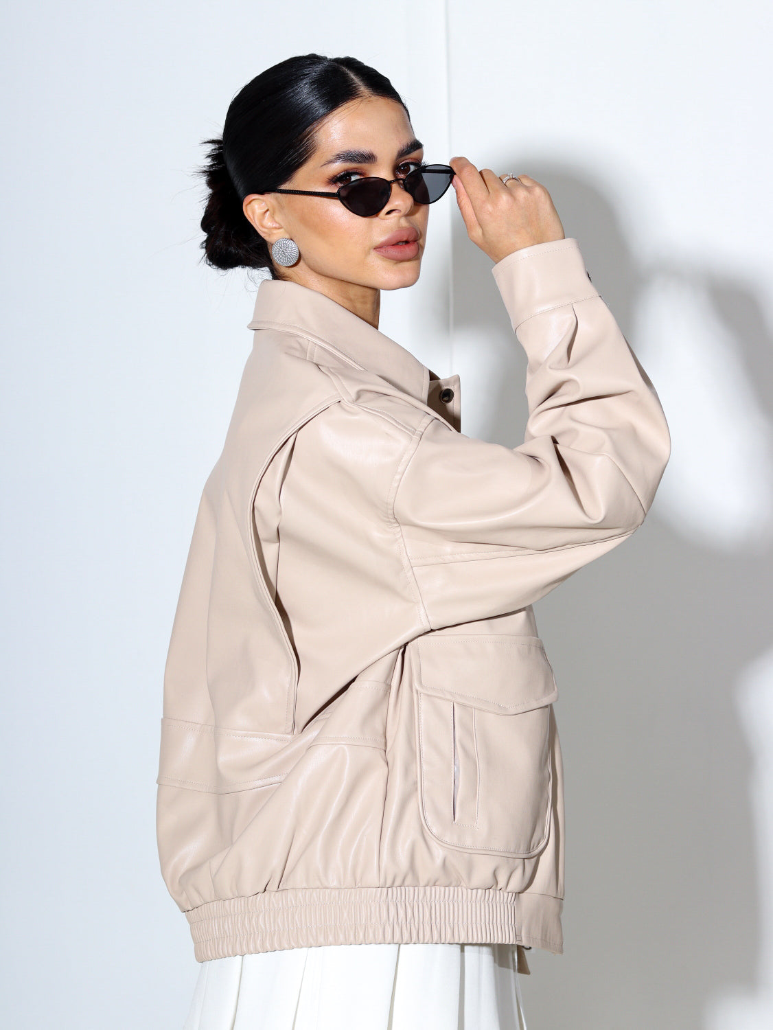 Bēšas krāsas m/ā ,,Bomber" jaka - 14419