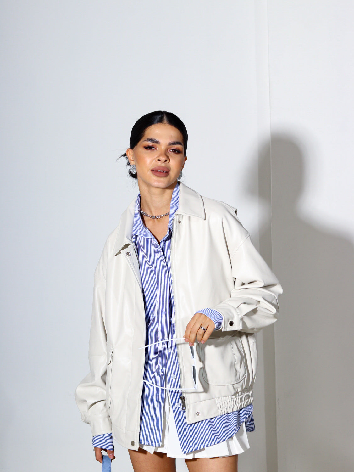 Balta krāsas m/ā ,,Bomber" tipa jaka - 14420