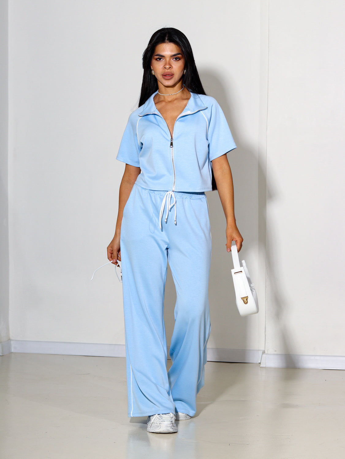 Zils sportiska stila komplekts( Jaka+ bikses) - 14432