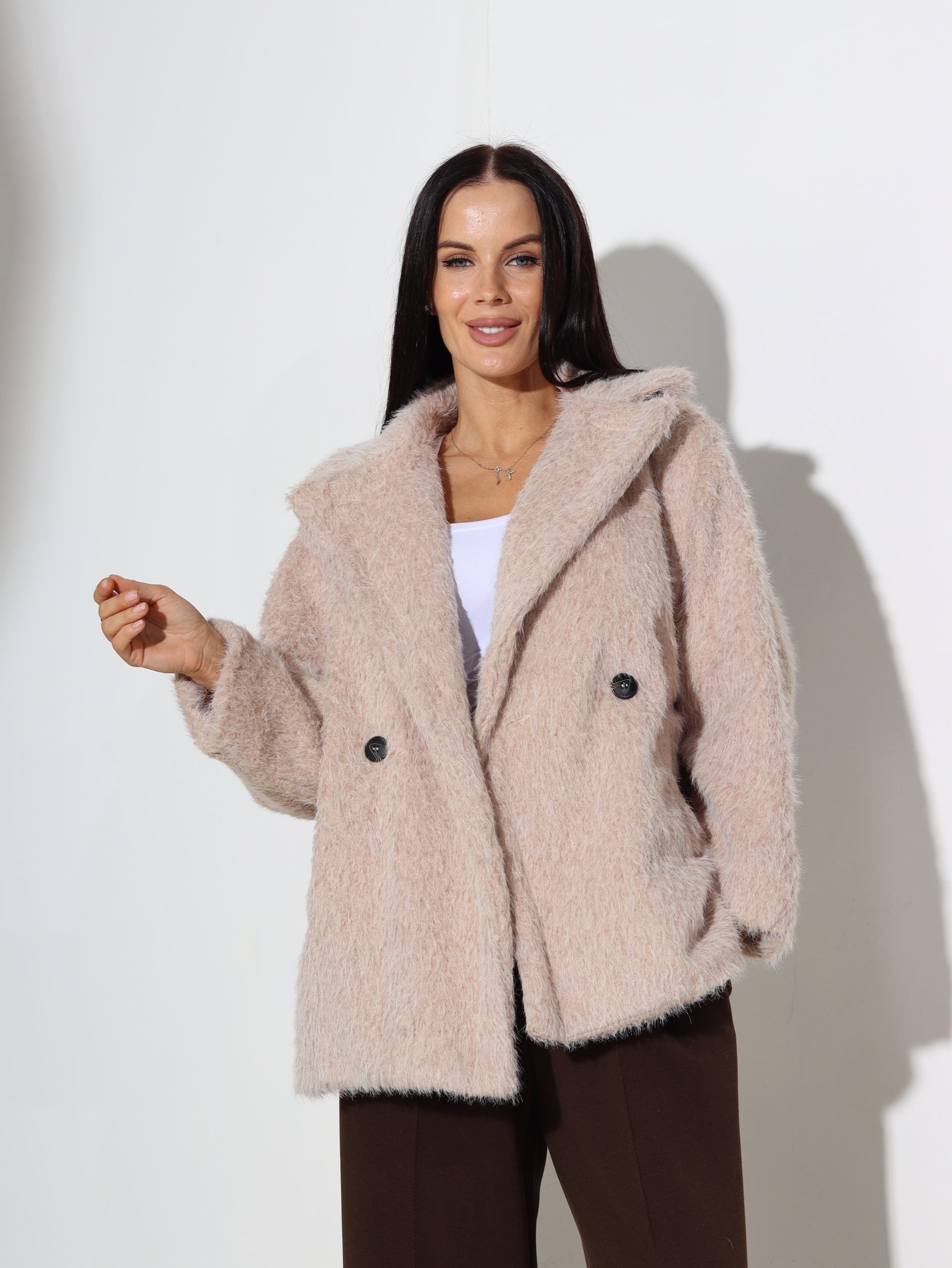 Bēšs m/ā kažoks/virsjaka "Beberītis" - 16411