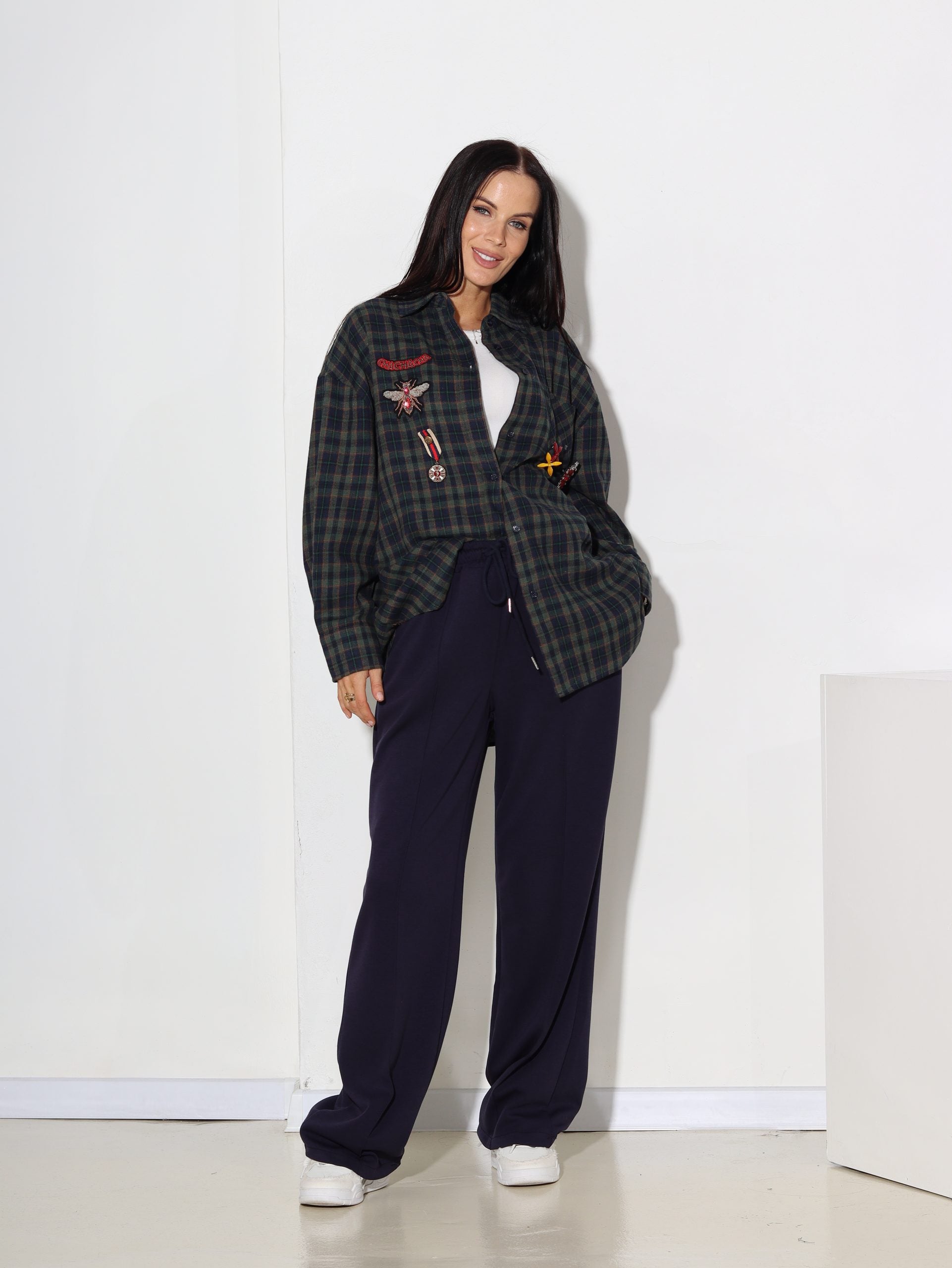 Tumši zilas krāsas, sportiska stila bikses - 16448