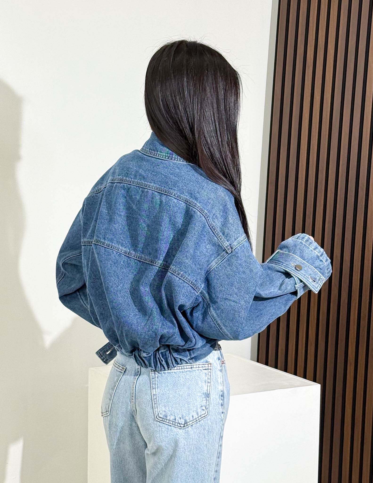 Zilas krāsas džinsa jaka/ bomberis - 15885