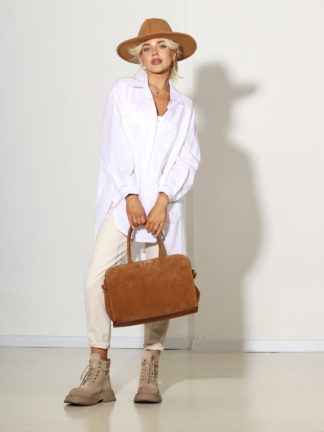 Balts OVERSIZE kokvilnas krekls - 14466