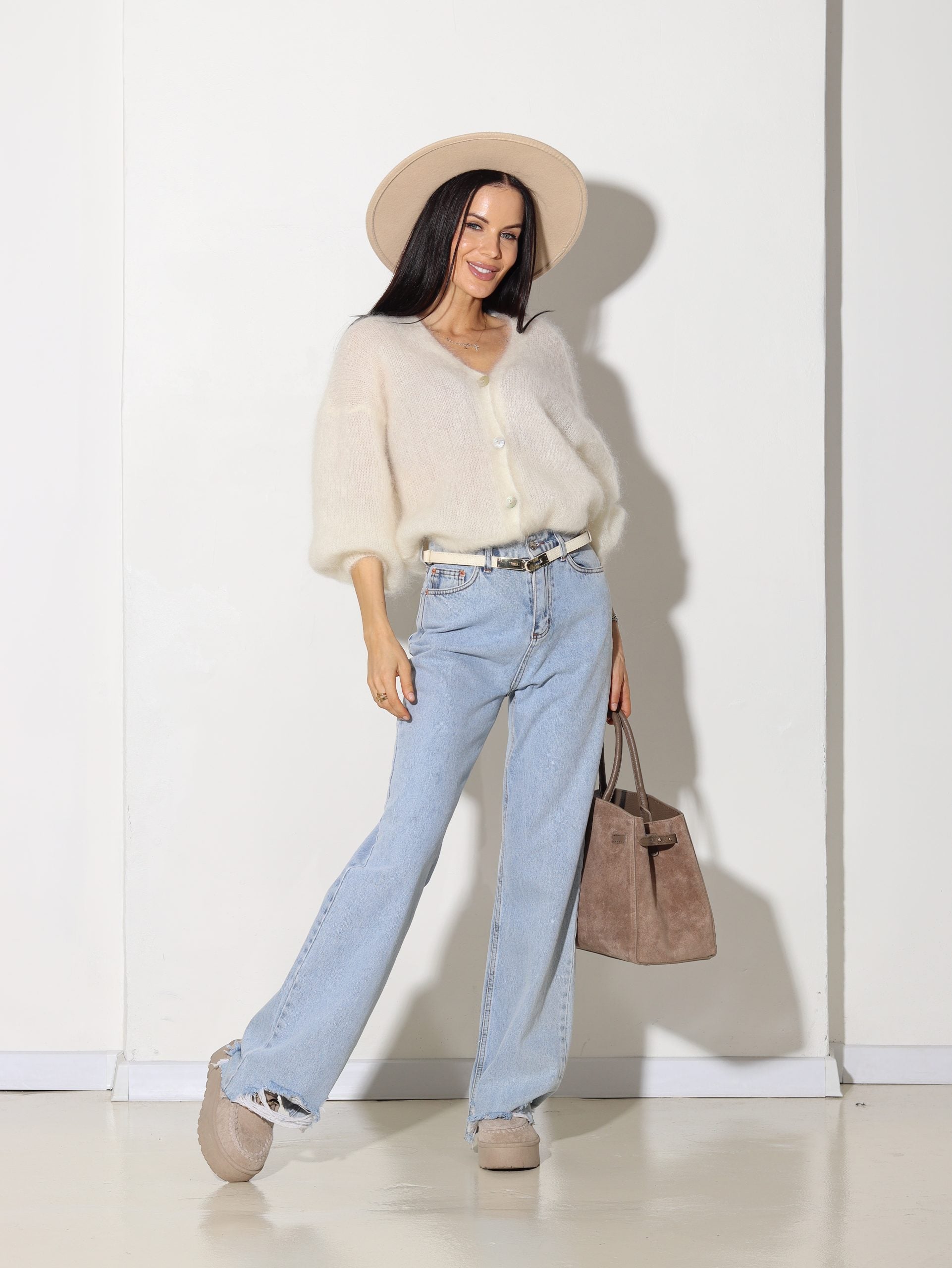 Balta baby mohēras jaka - 15782