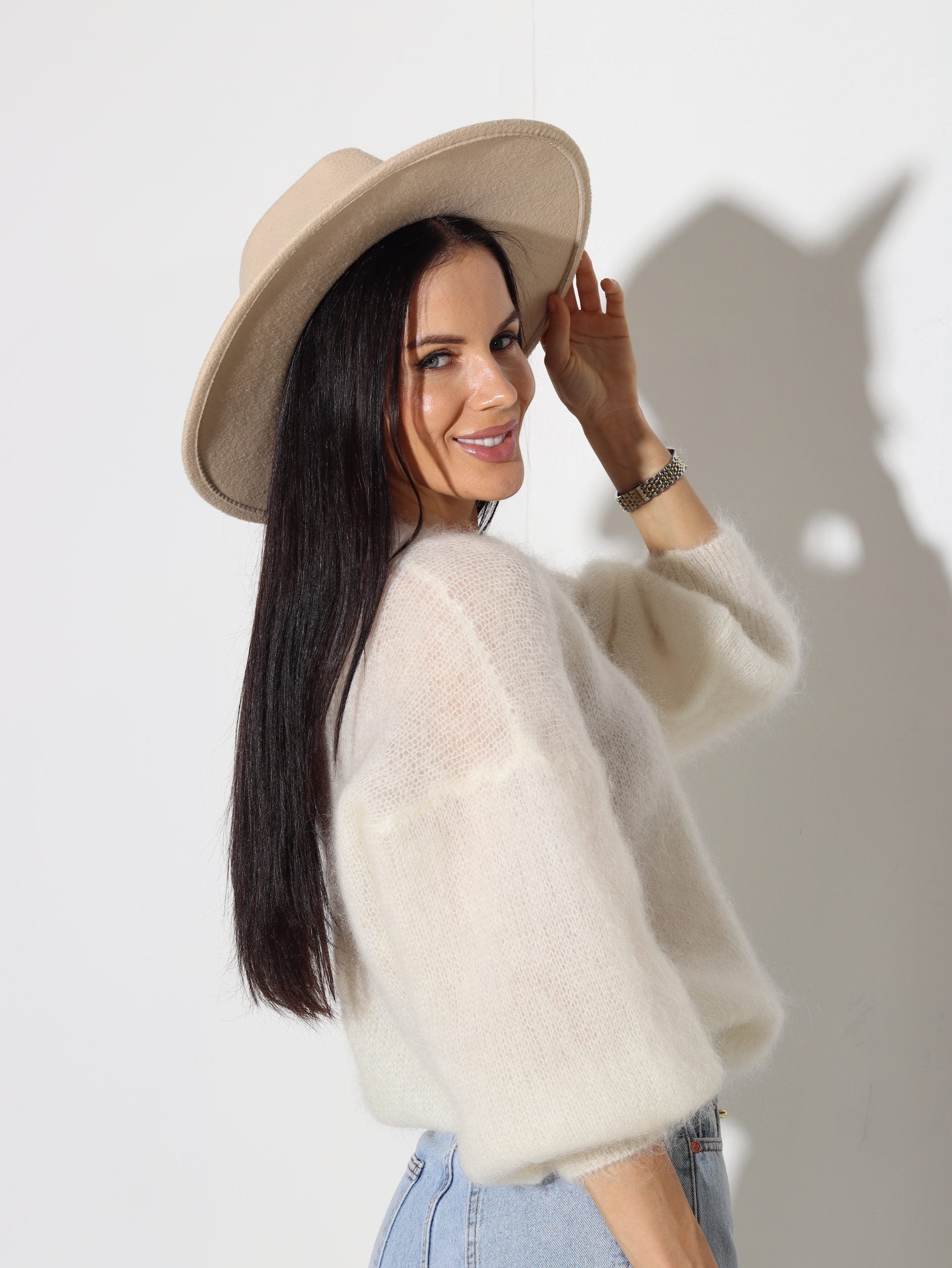 Balta baby mohēras jaka - 15782