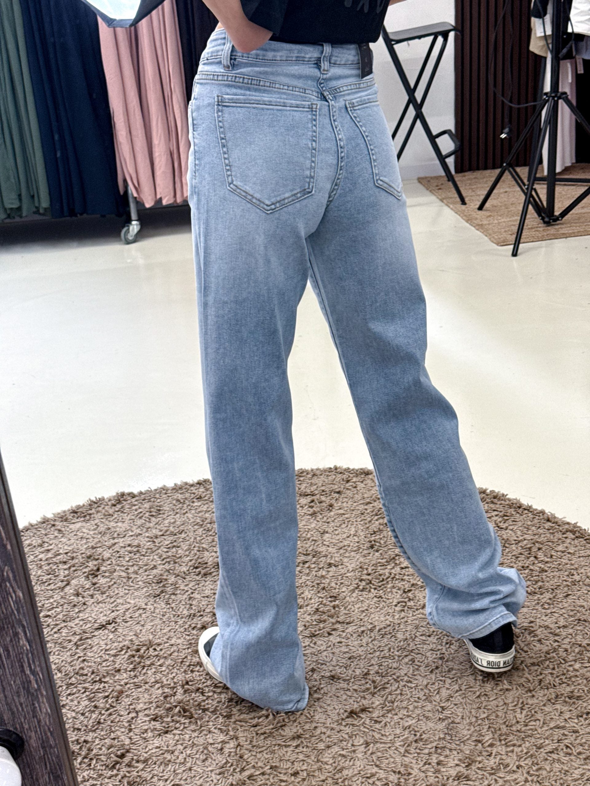 Zilas džinsa bikses ,, Wide legs'' ar paplatinātiem galiem - 14958