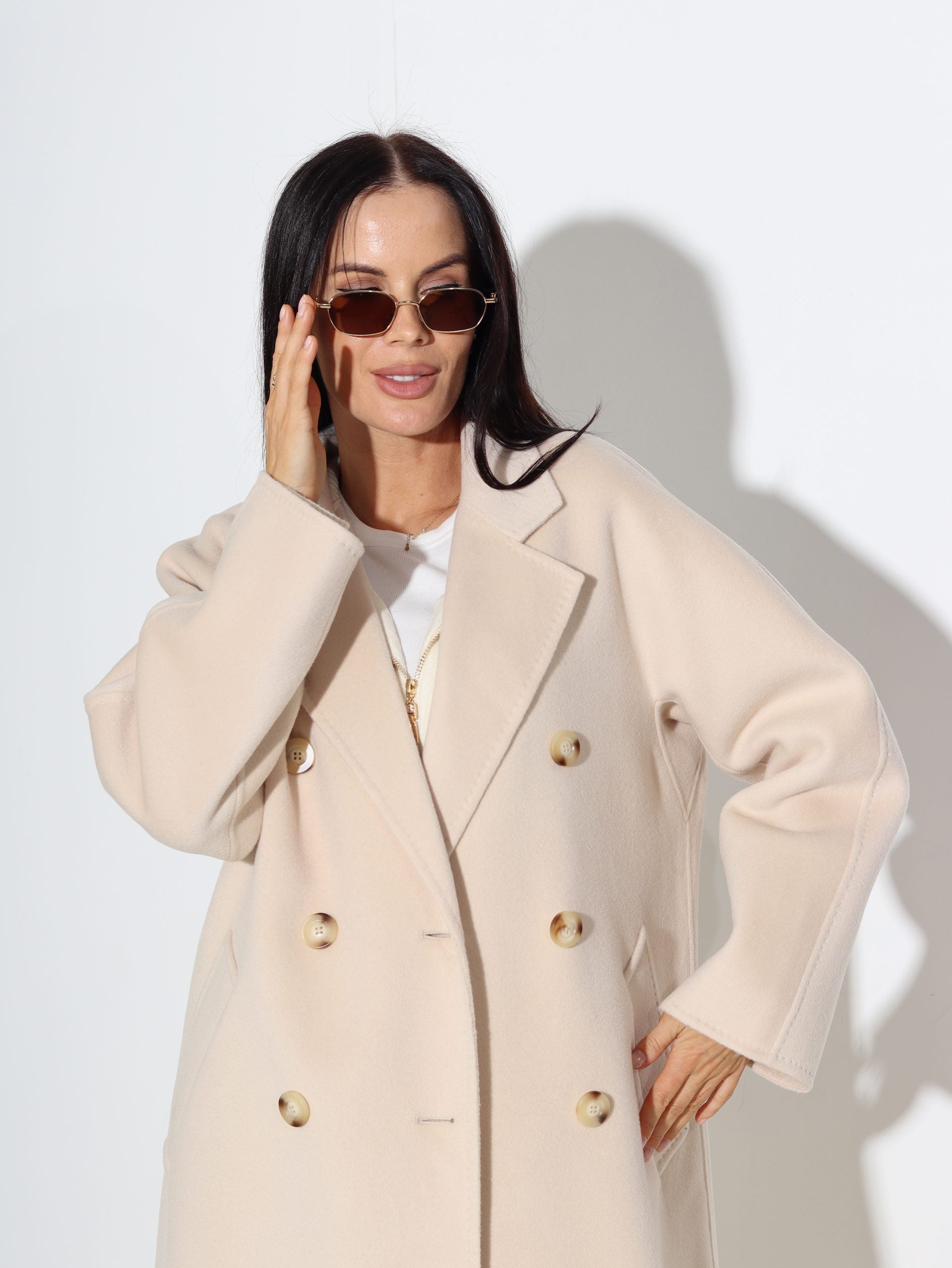 Bēšas kāsas 'Lara' mētelis - 16455