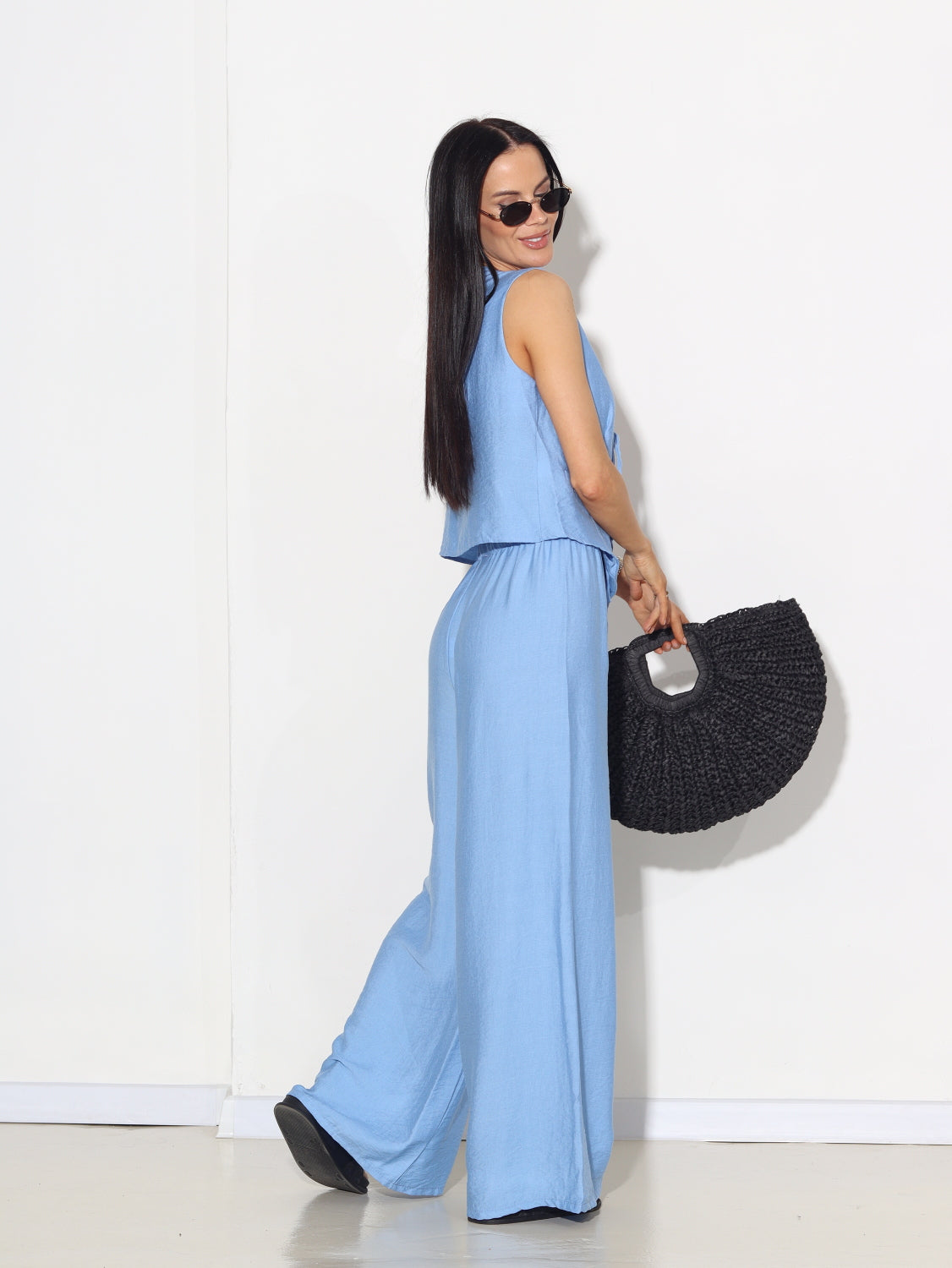 Zils divdaļīgs  komplekts (veste + bikses) -  15030