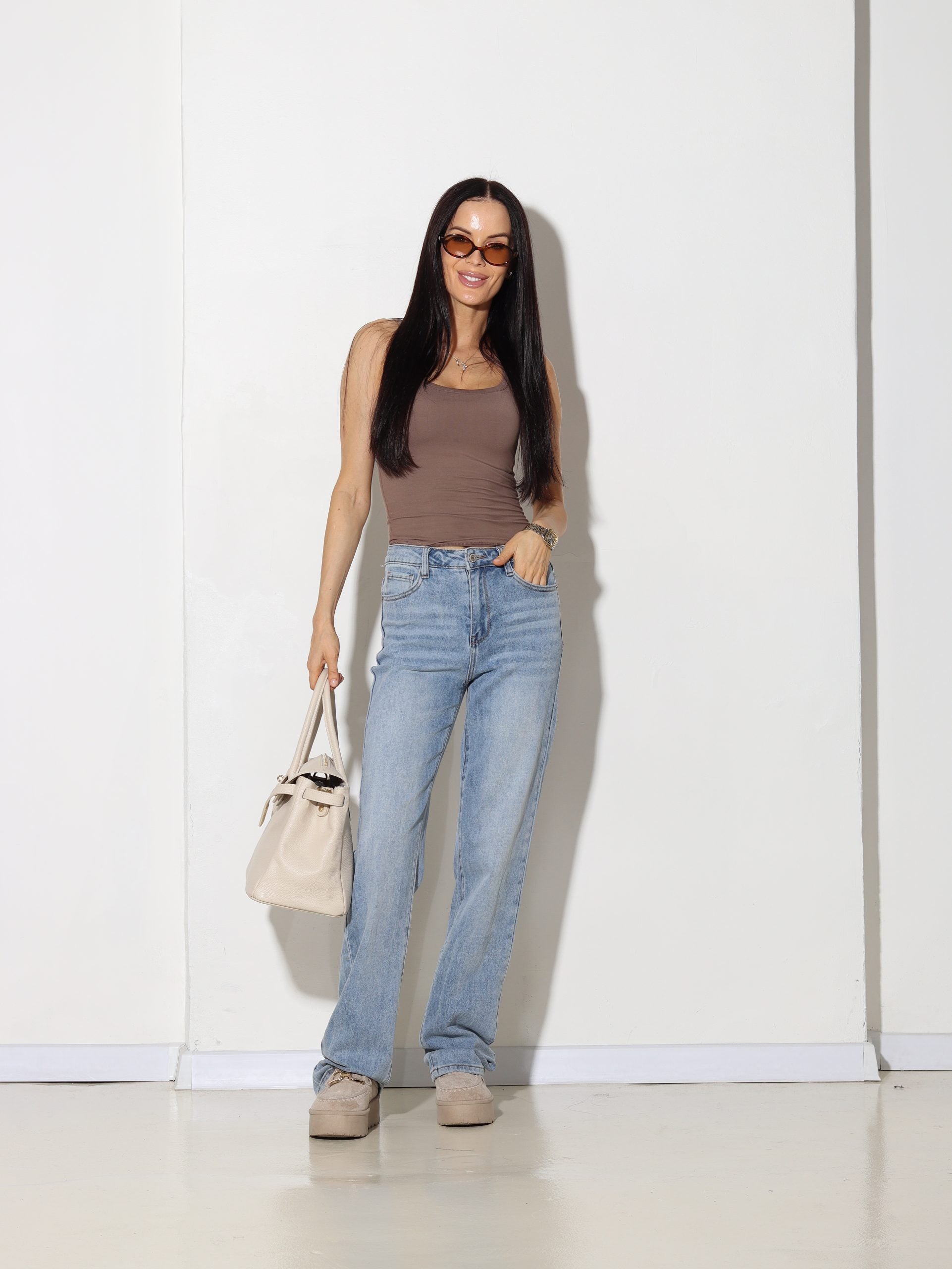 Zilas, taisnas Laulia firmas ,Extra Long' džinsa bikses - 15816