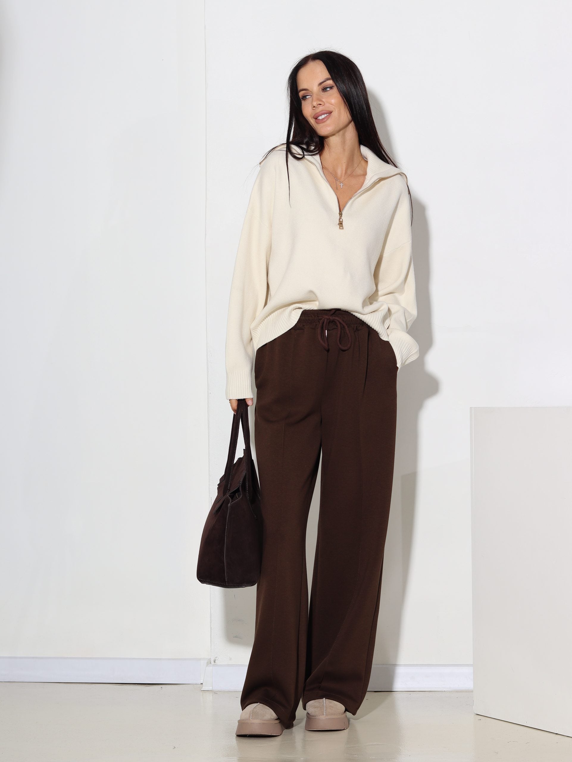 Balts "Lara" džemperis ar rāvējslēdzēju - 16444