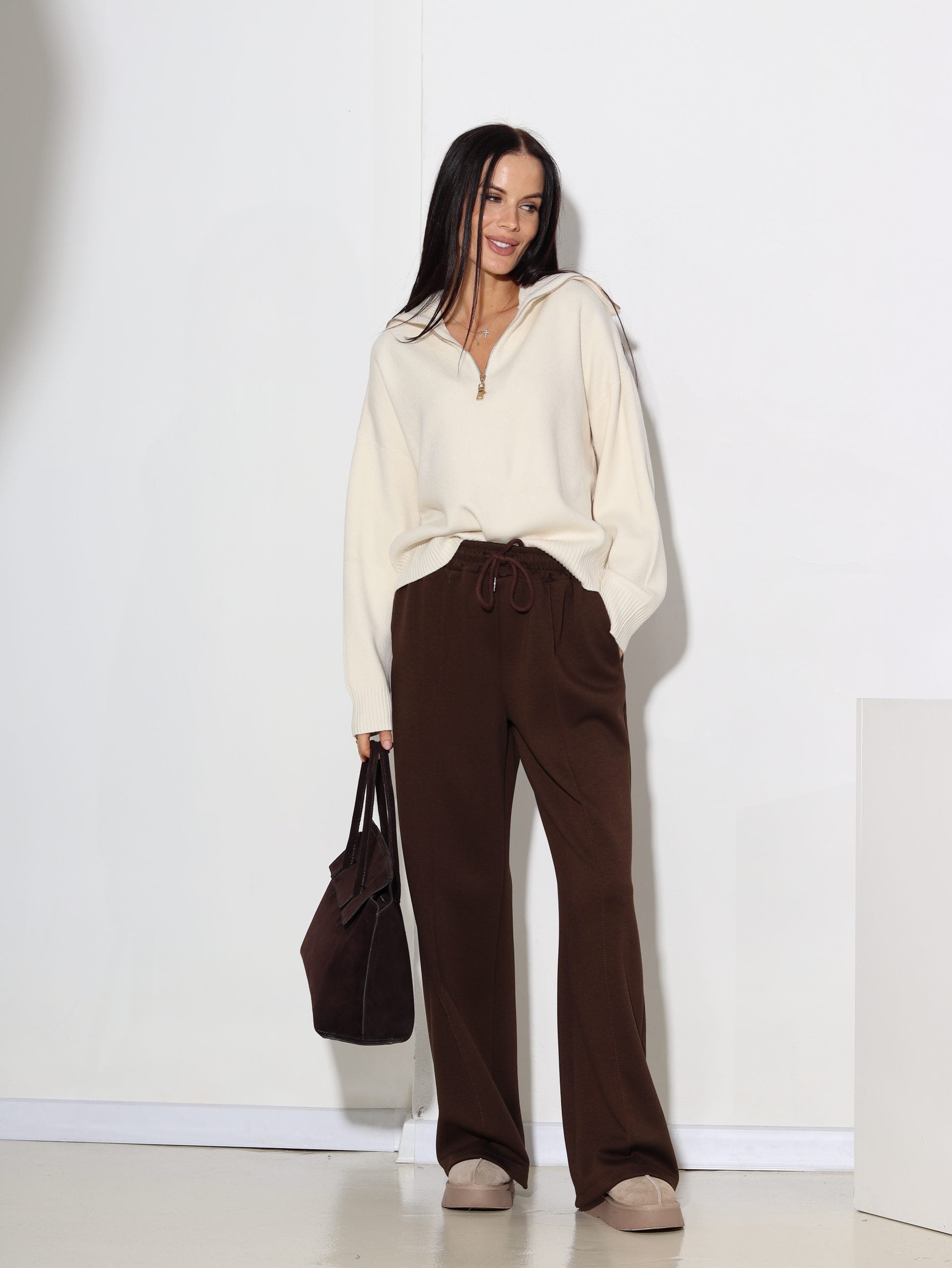 Balts "Lara" džemperis ar rāvējslēdzēju - 16444