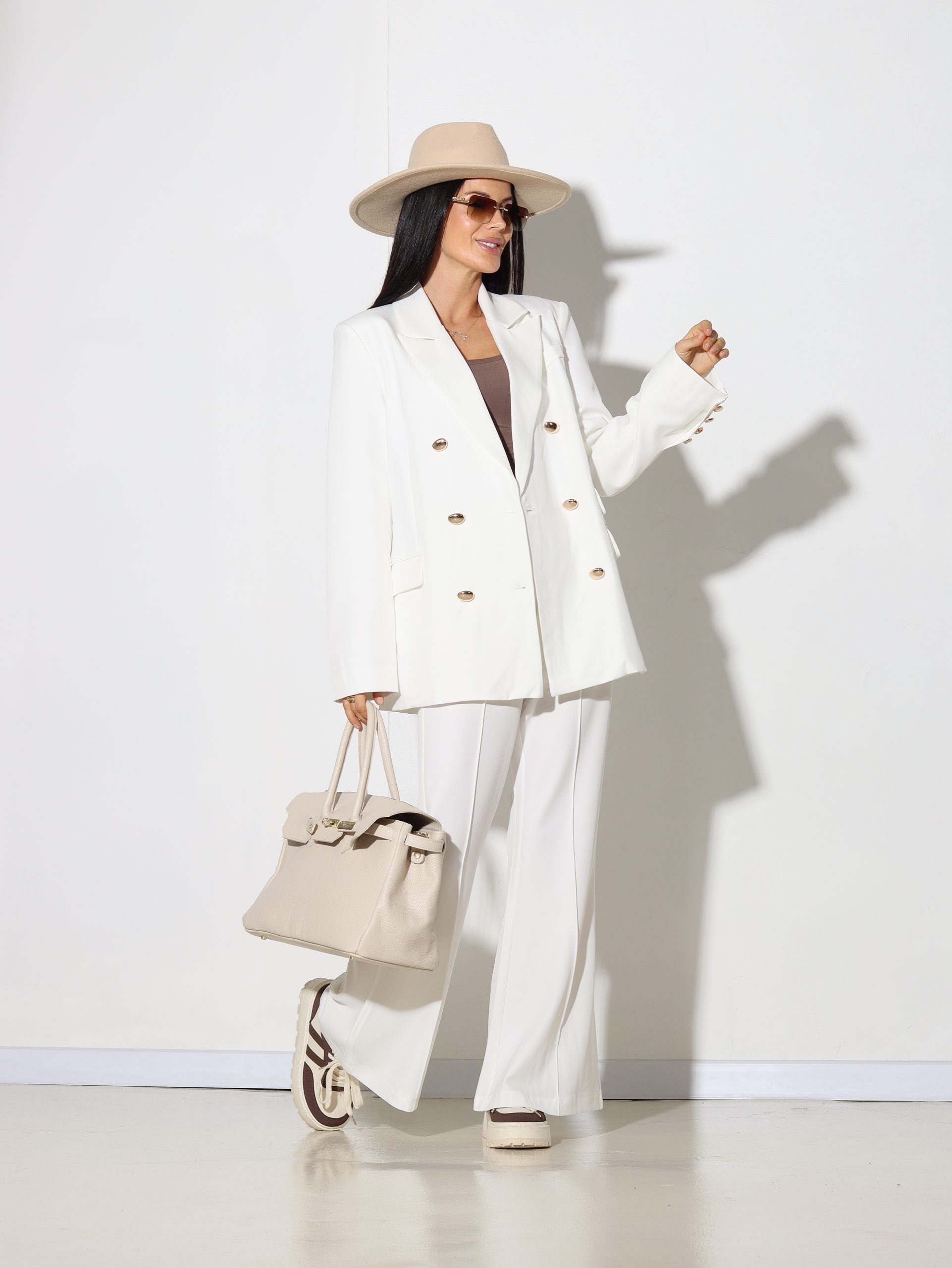 Balts 'Klasika' komplekts (žakete+ bikses) - 15821