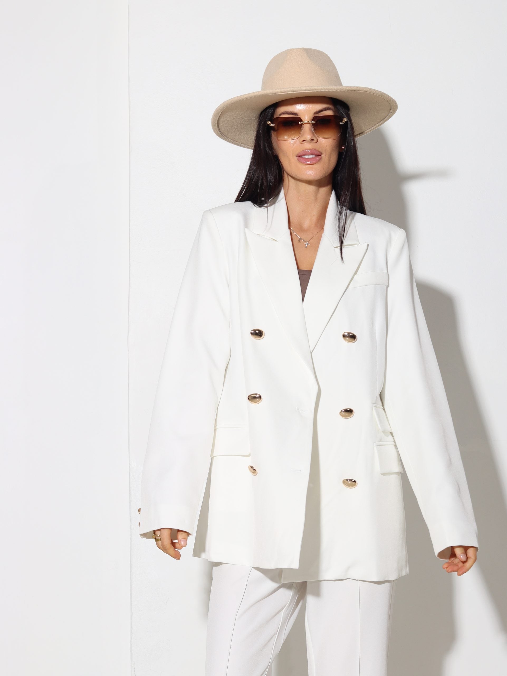 Balts 'Klasika' komplekts (žakete+ bikses) - 15821