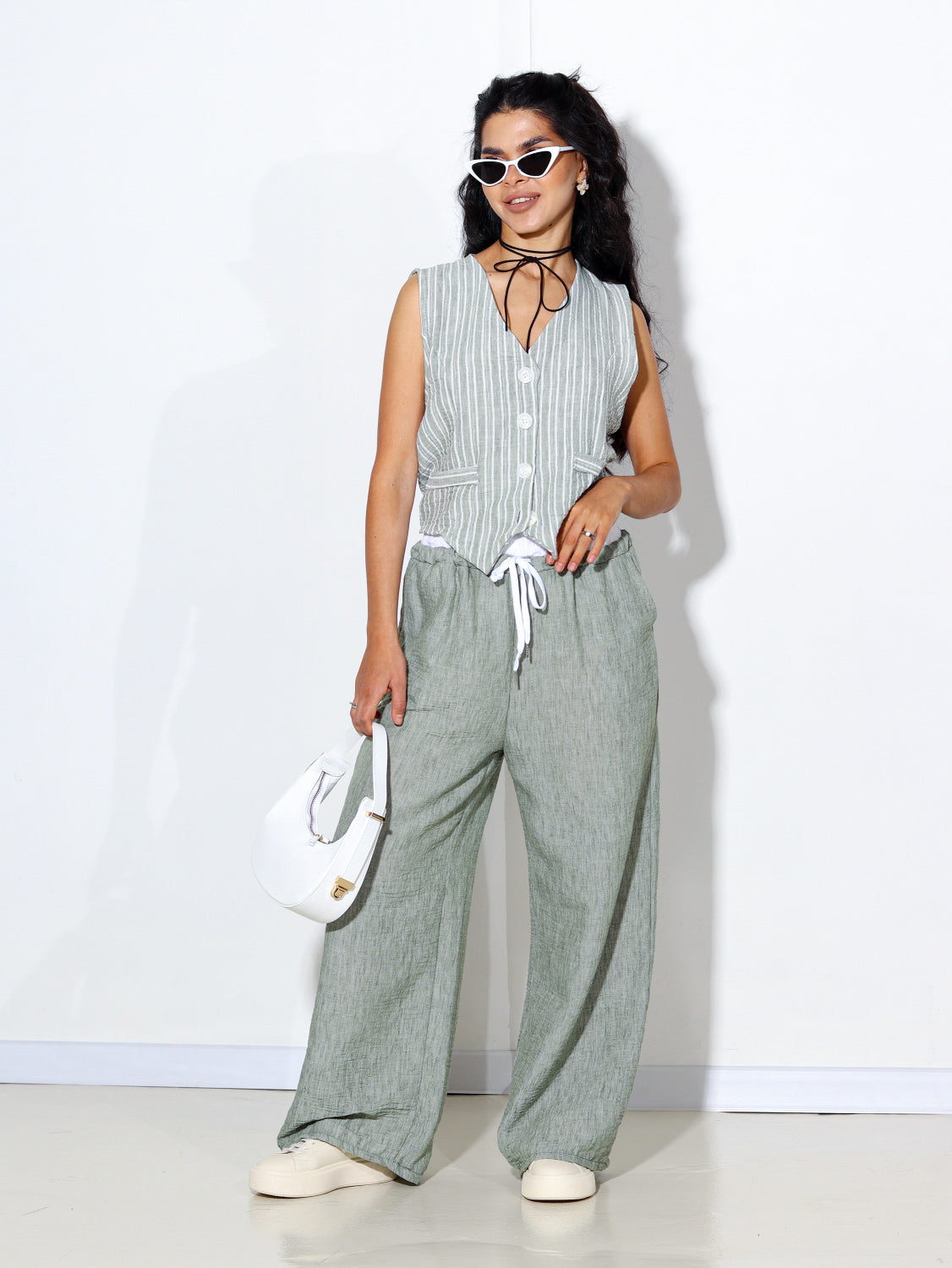 Zaļa strīpaina veste - 14522