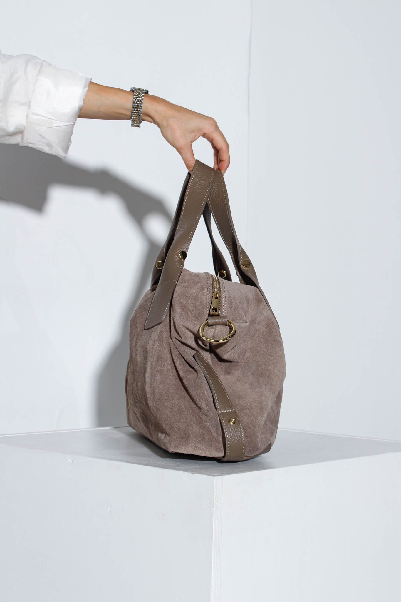 Bēša zamšādas liela soma, mīksta soma - 16080