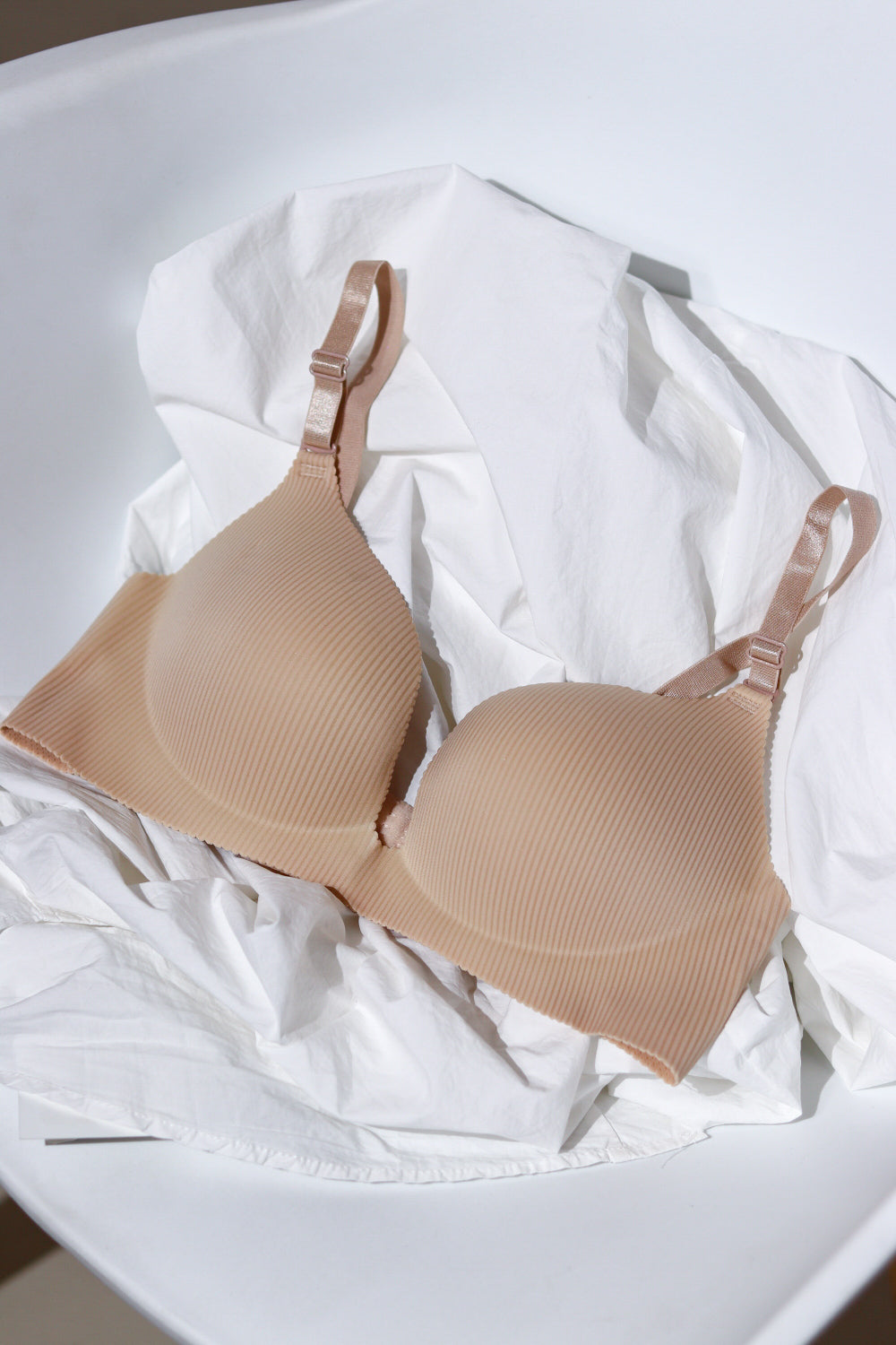 Bēšs, bezvīļu 'Push Up' krūšturis - 13967