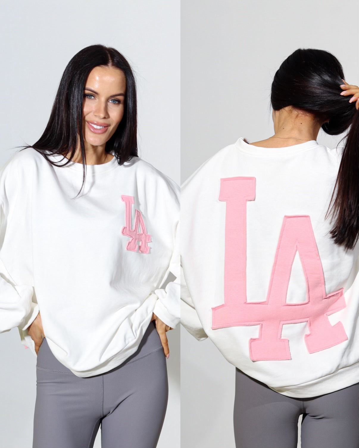 Balts ,,LA'' college džemperis - 14081